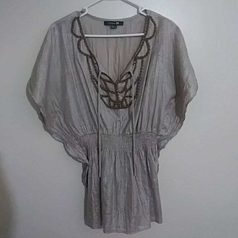 Forever21 shimmer bronze top